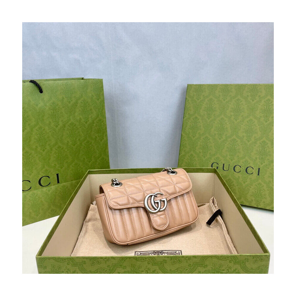 Gucci GG Marmont Mini Shoulder Bag Beige