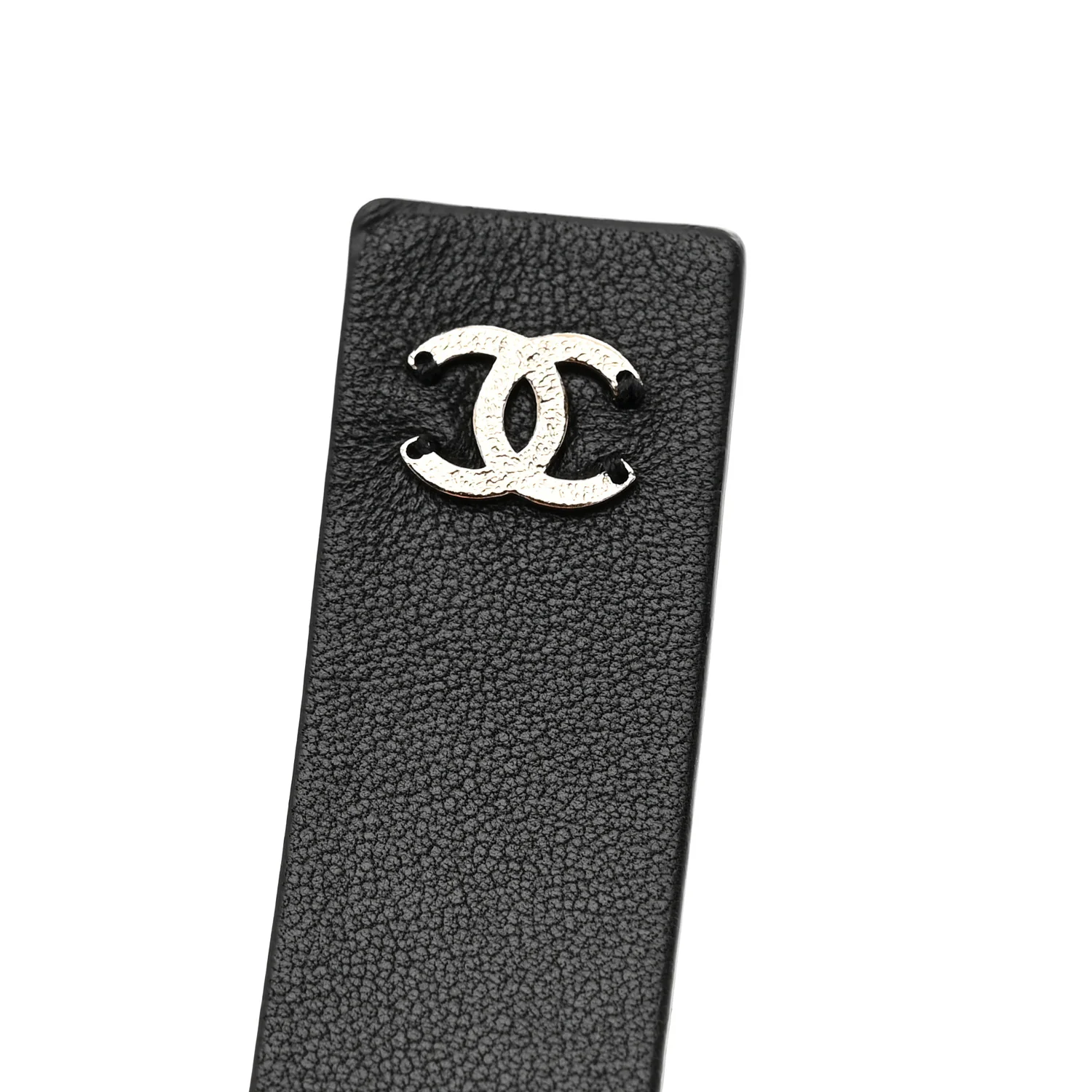 Lambskin Chain CC Bow Belt L Black