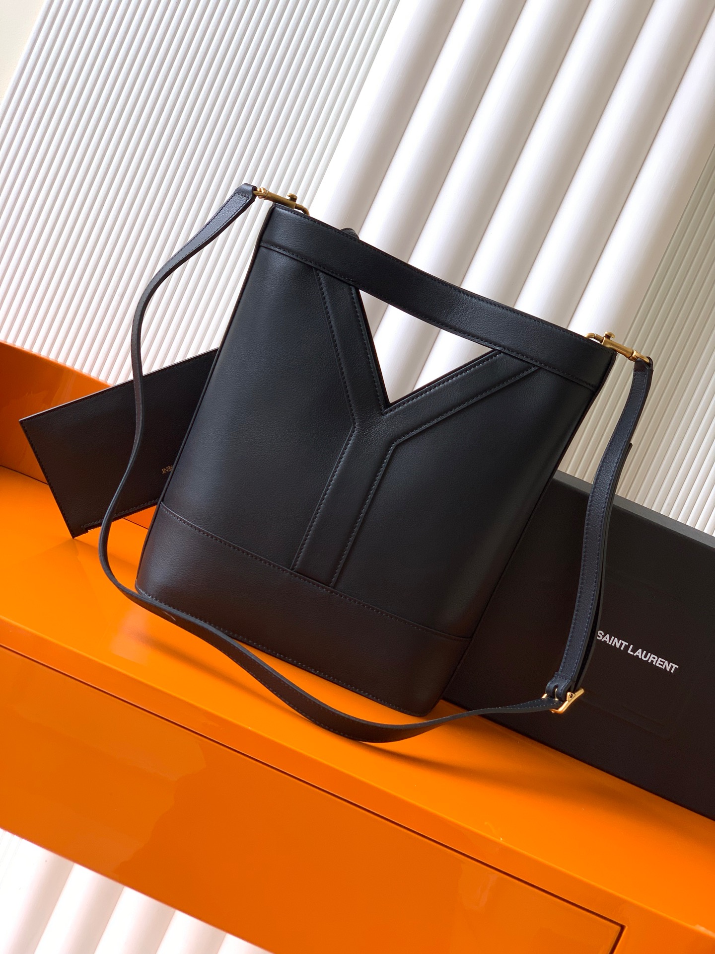 YSL Y small bucket in leather