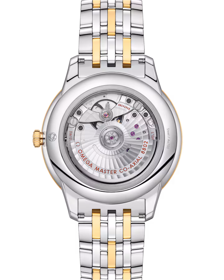 Omega De Ville Prestige 41 mm Yellow Dial Stainless Steel and 18k Yellow Gold Bracelet 434.20.41.20.08.001