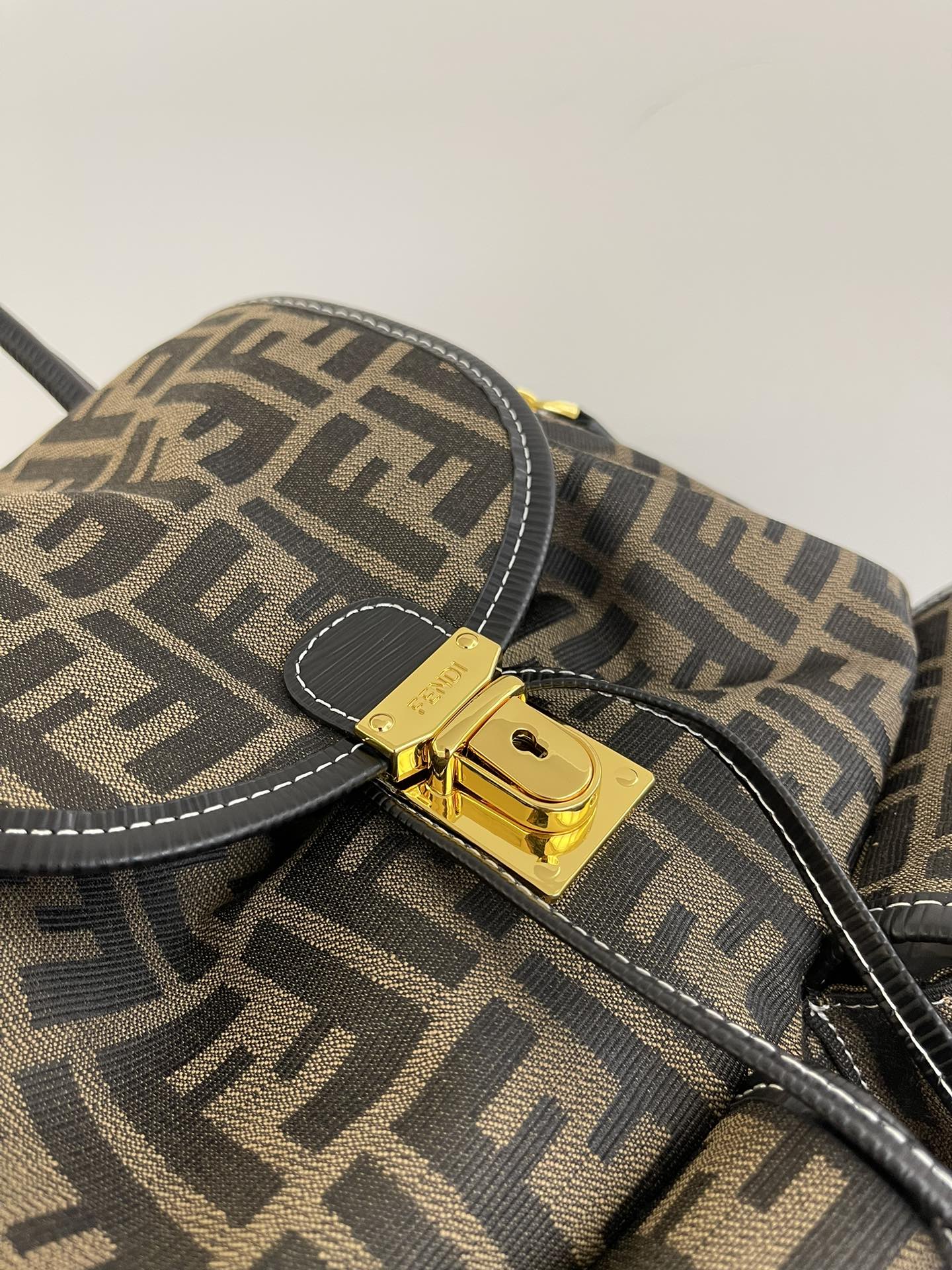 Fendi Zucca Brown Canvas Backpack 38cm