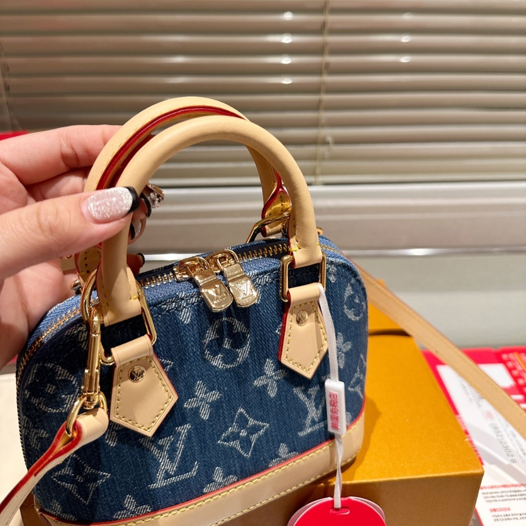 Louis Vuitton Nano Alma Monogram Canvas Denim Blue 16Cm