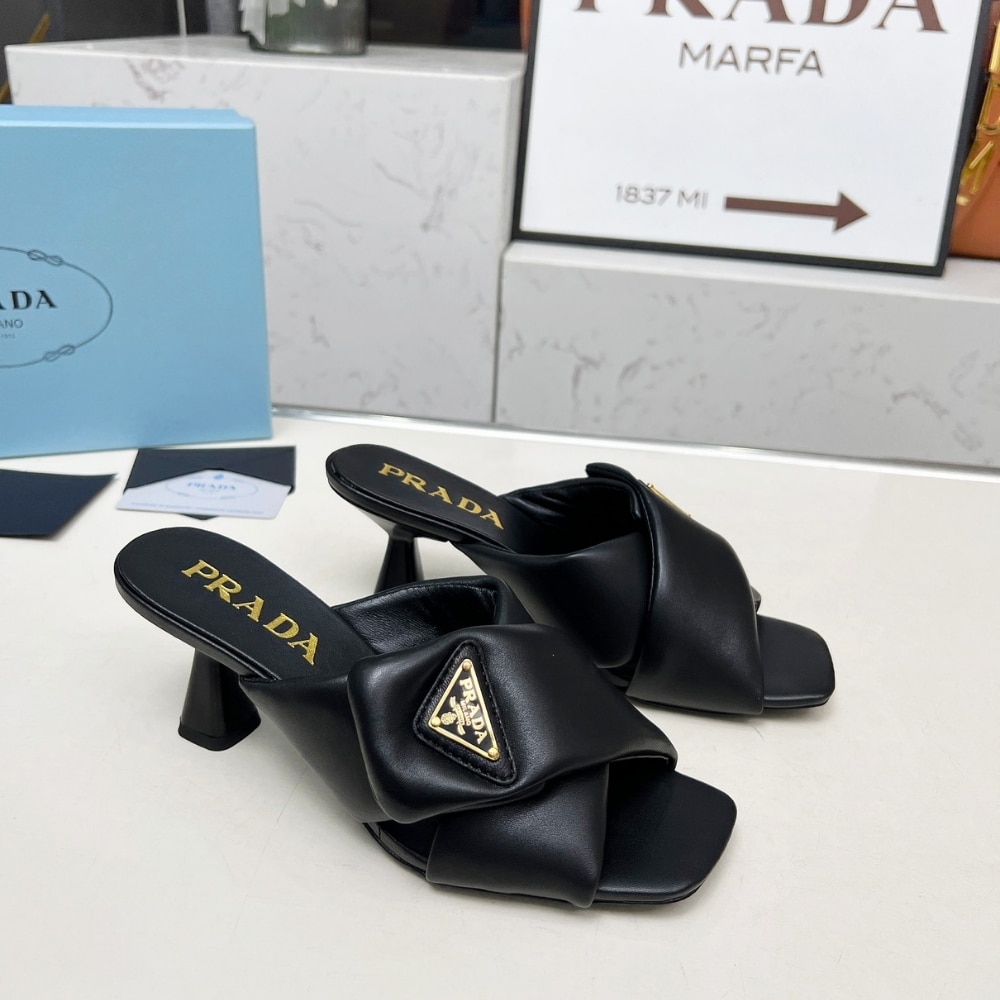 Prada Padded Nappa Sandals Black 1Xx754 2Dl8 F0002 F 065