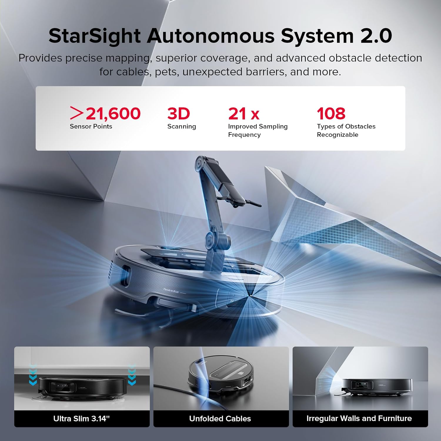 ⚡️Factory direct sales⚡️ Z70 Ultra-Smart Robot Vacuum with Mechanical Arm, 22,000Pa Suction & Hot Water Mop