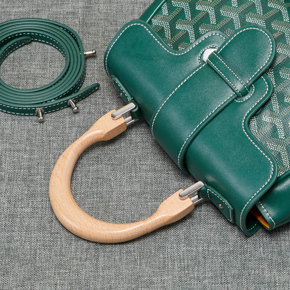 Goyard Saigon Souple Mini Bag Green Canvas 20cm