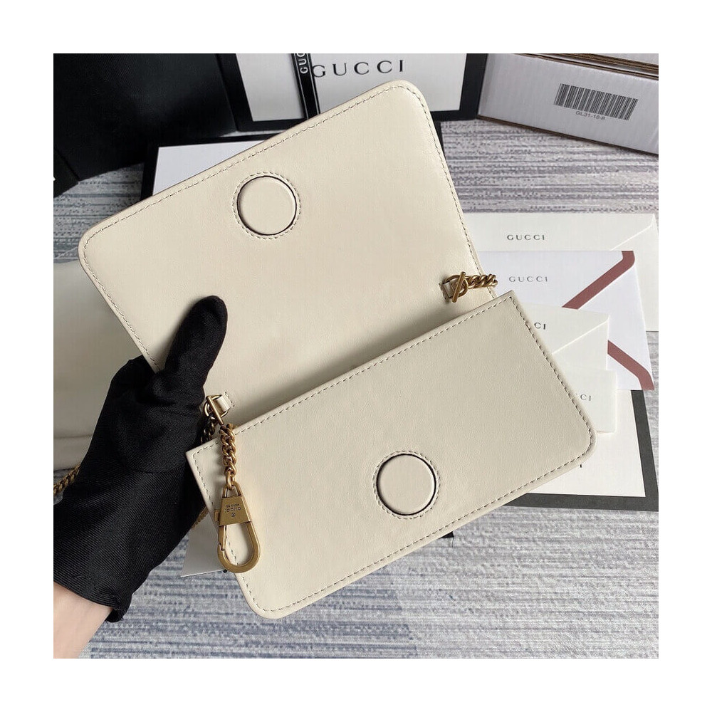 Gucci GG Marmont Mini Bag In White Leather
