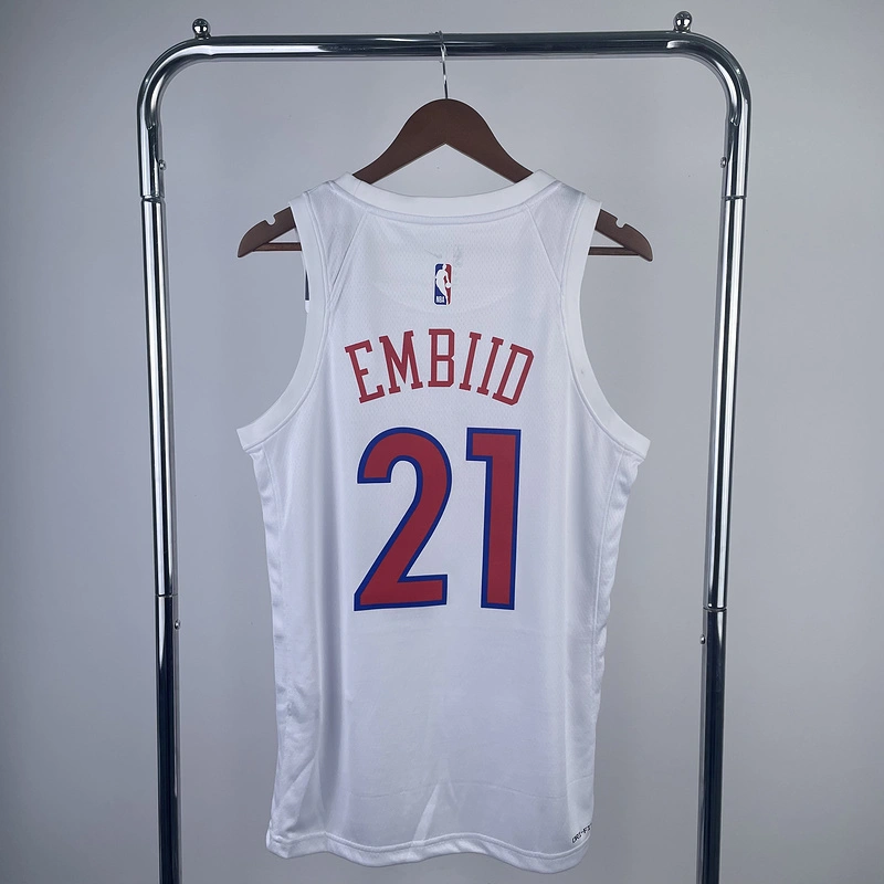 2023 NBA Philadelphia 76ers 21 EMBIID Basketball Jersey