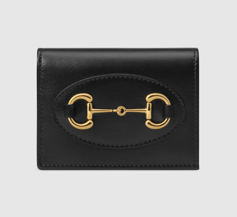 GUCCI HORSEBIT 1955 CARD CASE WALLET-Black-621887