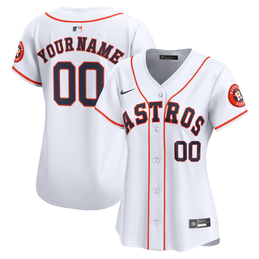Houston Astros Women's Home Limited Custom Jersey White