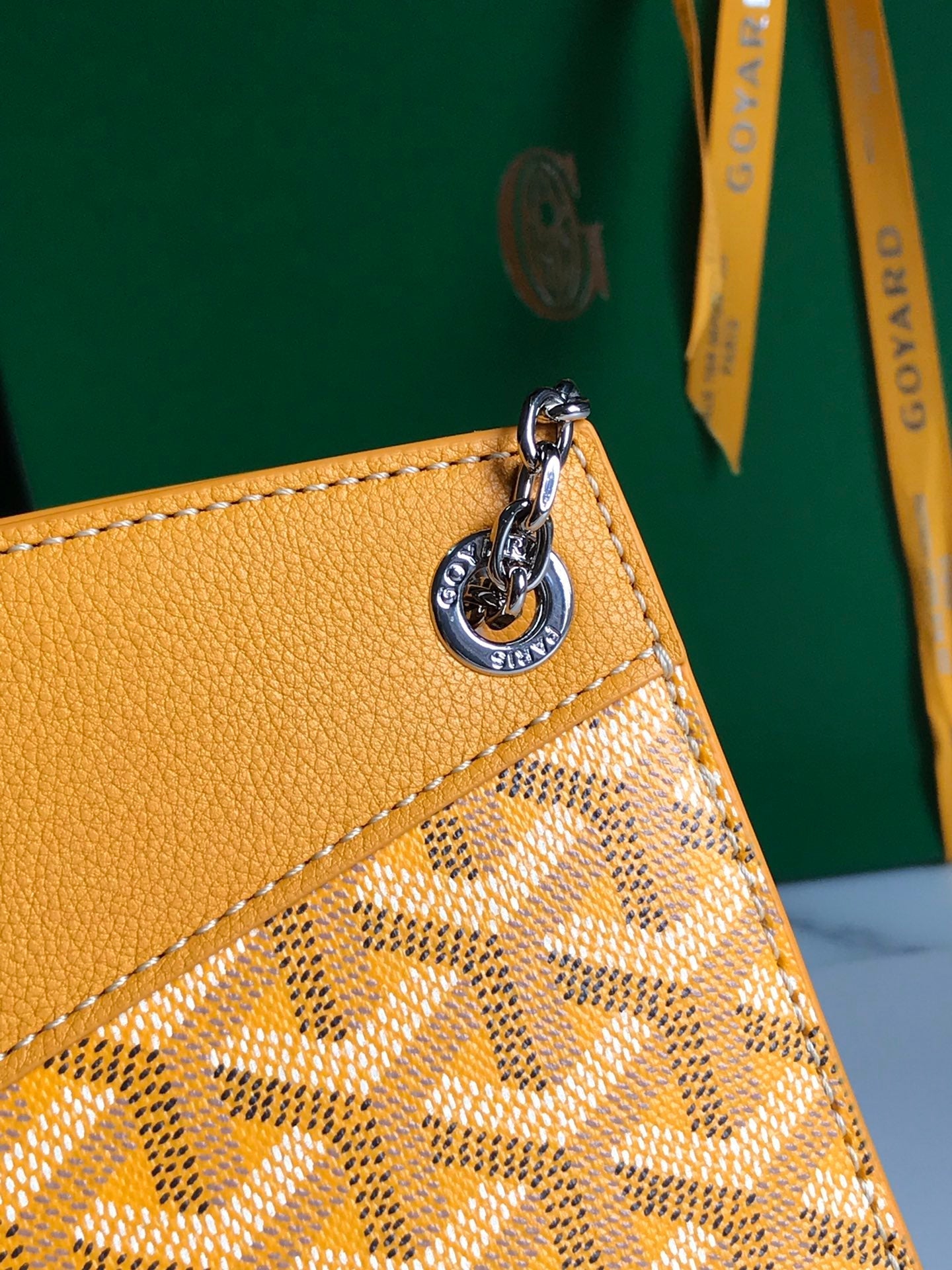 Goyard Rouette Structuré Mini Bag 21 Cm Yellow Goyardine Canvas And Calfskin