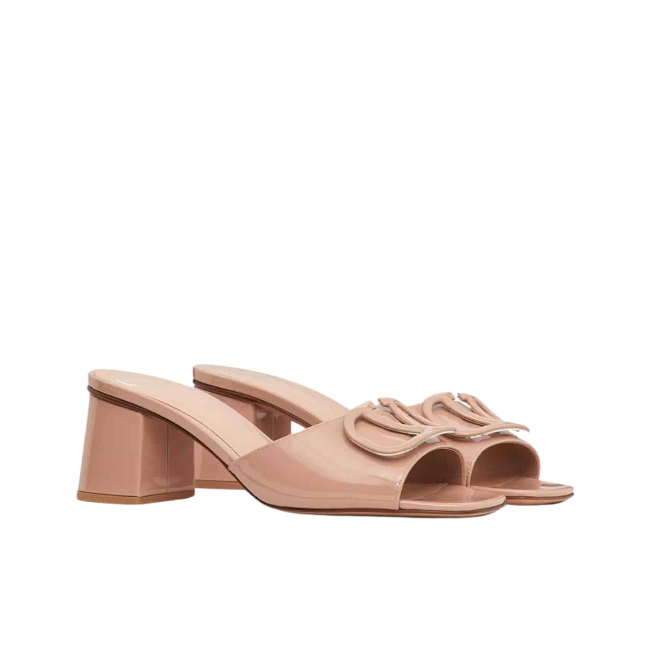 Valentino VLogo Signature Slide Sandal Beige