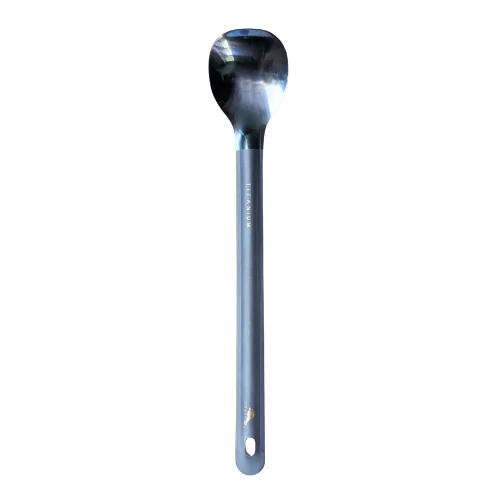 Titanium Long Handle Spoon with Polished Bowl by TOAKS