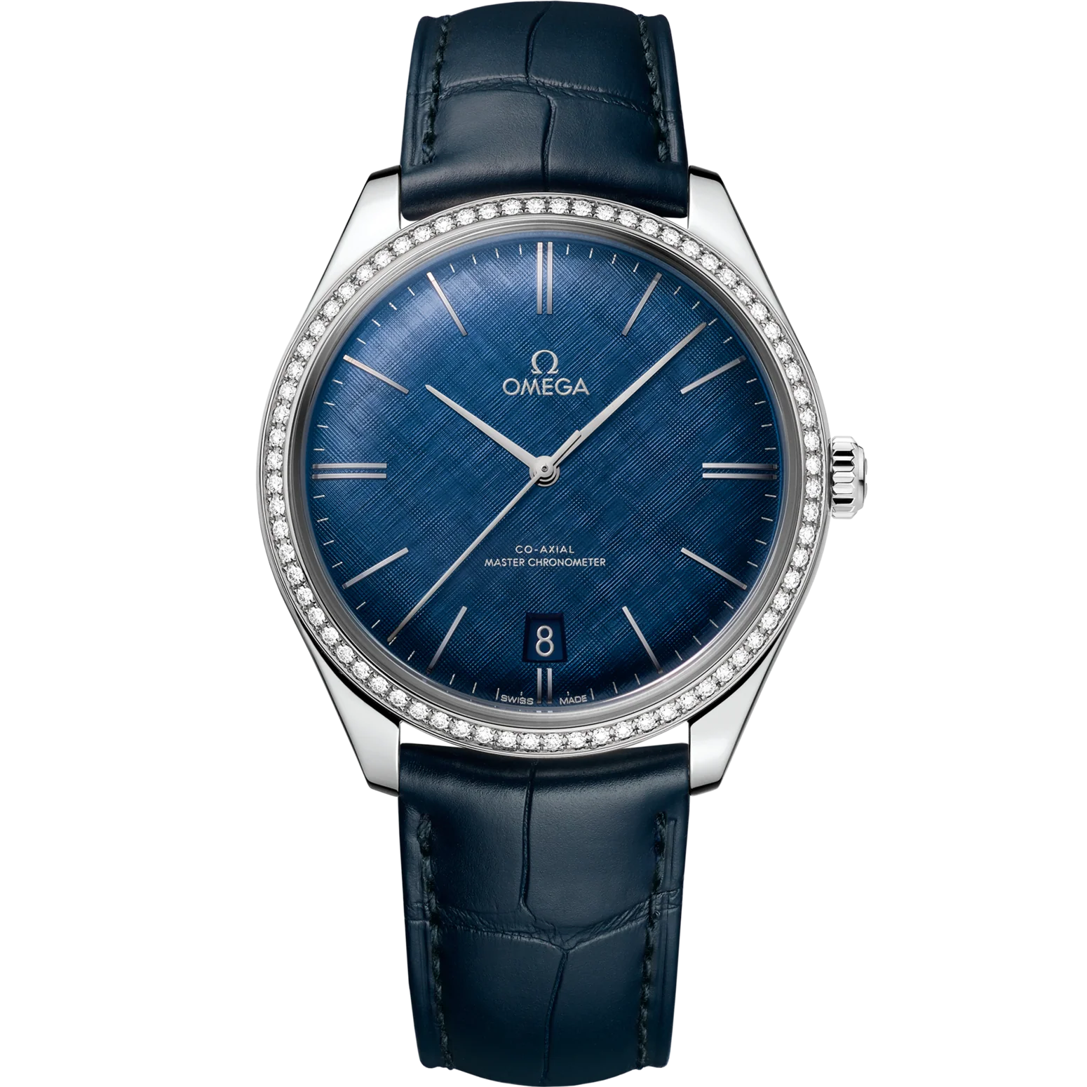 Omega De Ville Trésor 40mm Blue Dial with Diamonds Stainless Steel Strap 435.18.40.21.03.001