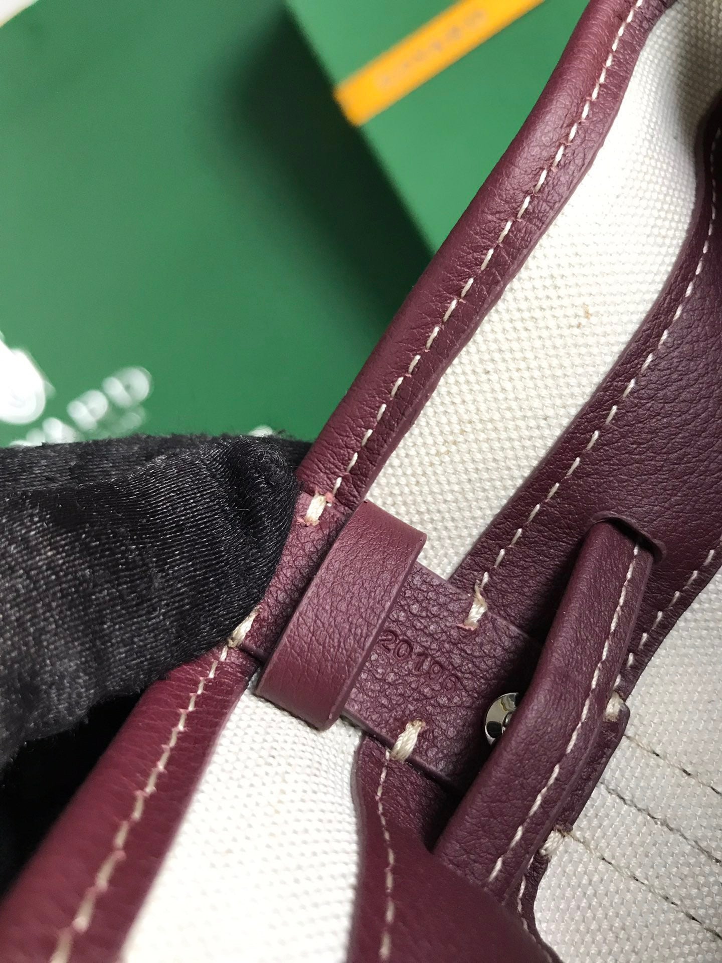 Goyard Petit Flot Bucket Bag 22 Cm Wine Red Goyardine Canvas And Lambskin Trim