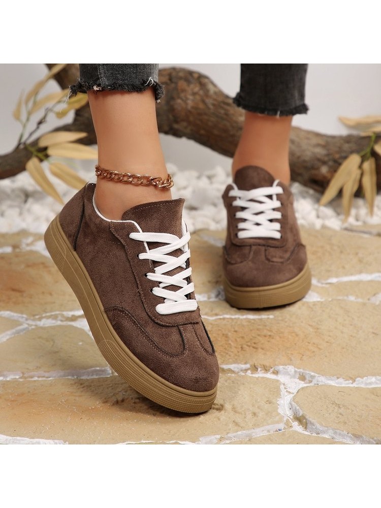 Solid Color Tie-wrap Leisure Sneaker