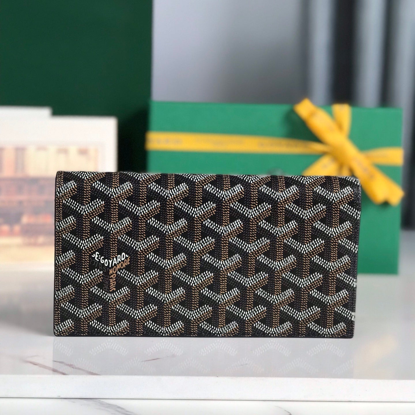 Goyard Richelieu Wallet 19 Cm Black Goyardine Canvas