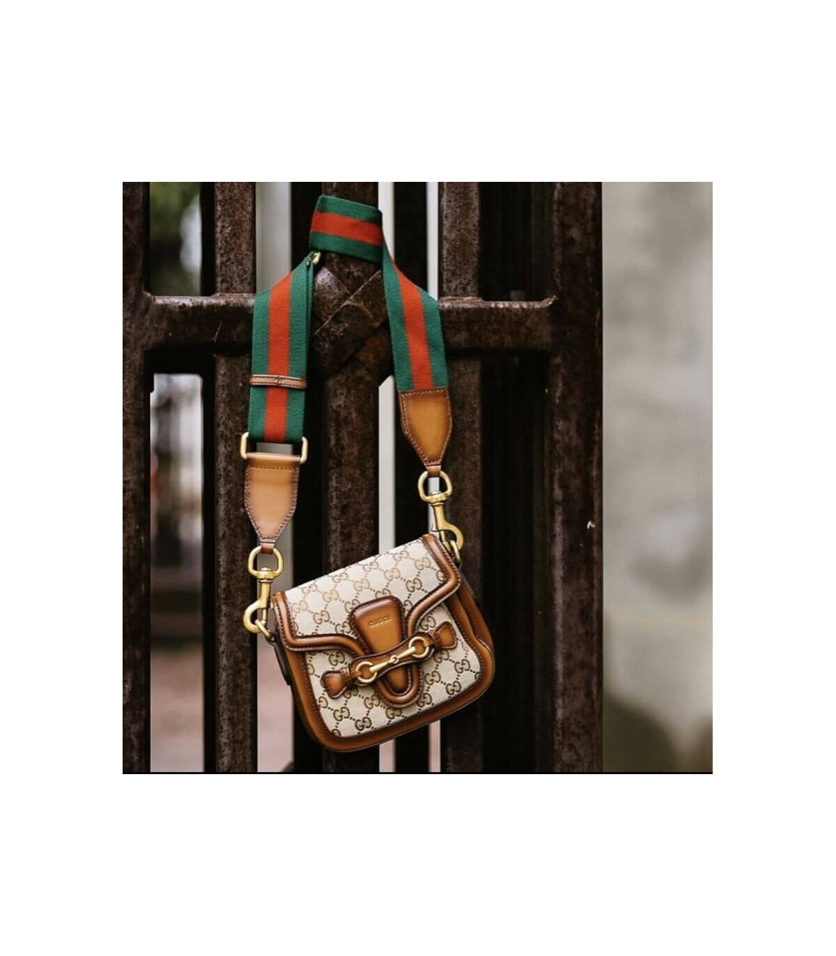 Gucci Lady Web Original GG Small Shoulder Bag Brown