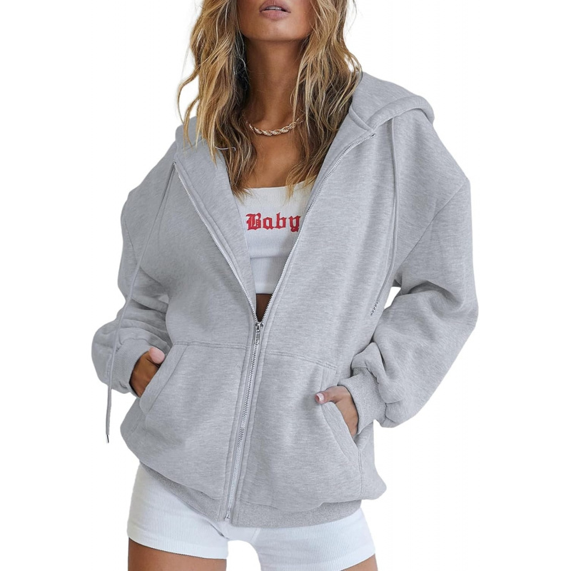 Women's 2026 Spring Zip Up Y2K Hoodies Casual Long