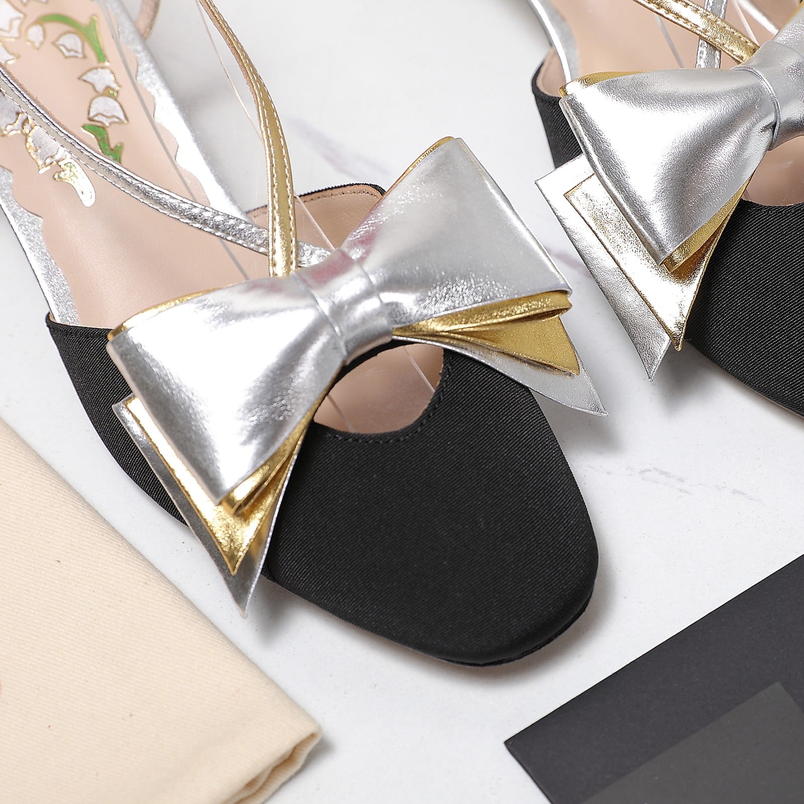 Valentino Bowow Slingback Pumps Black 6w2s0lb6qlj R1v