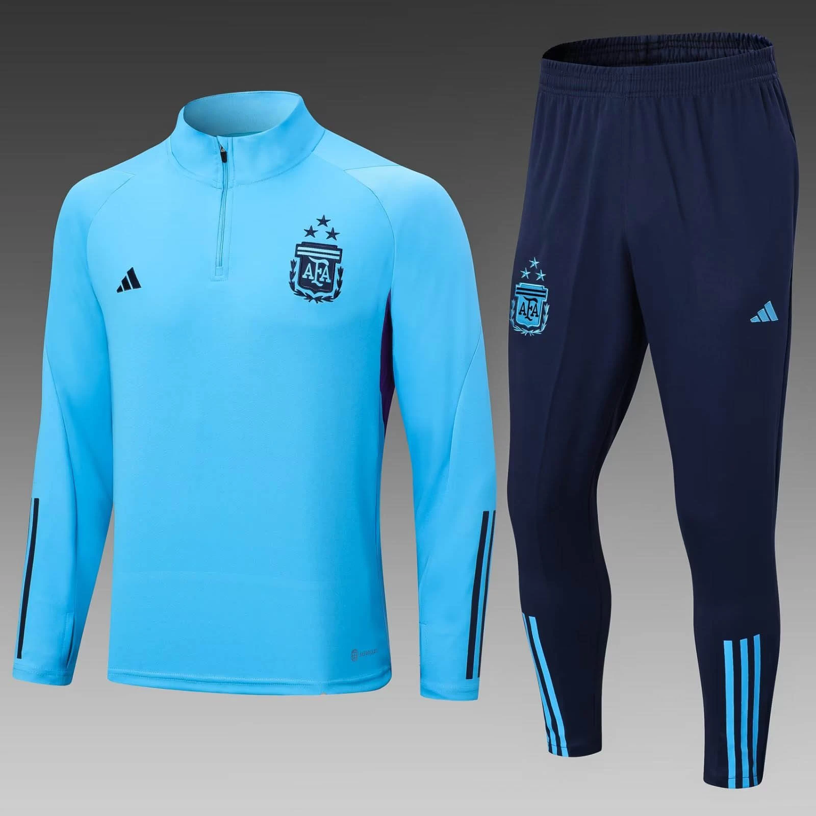 2022/2023 Argentina Half-Pull Training Suit Blue Jersey Set