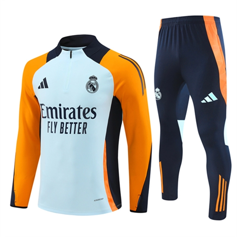 2024-25 Real Madrid Light Blue Long Sleeve Training Suit