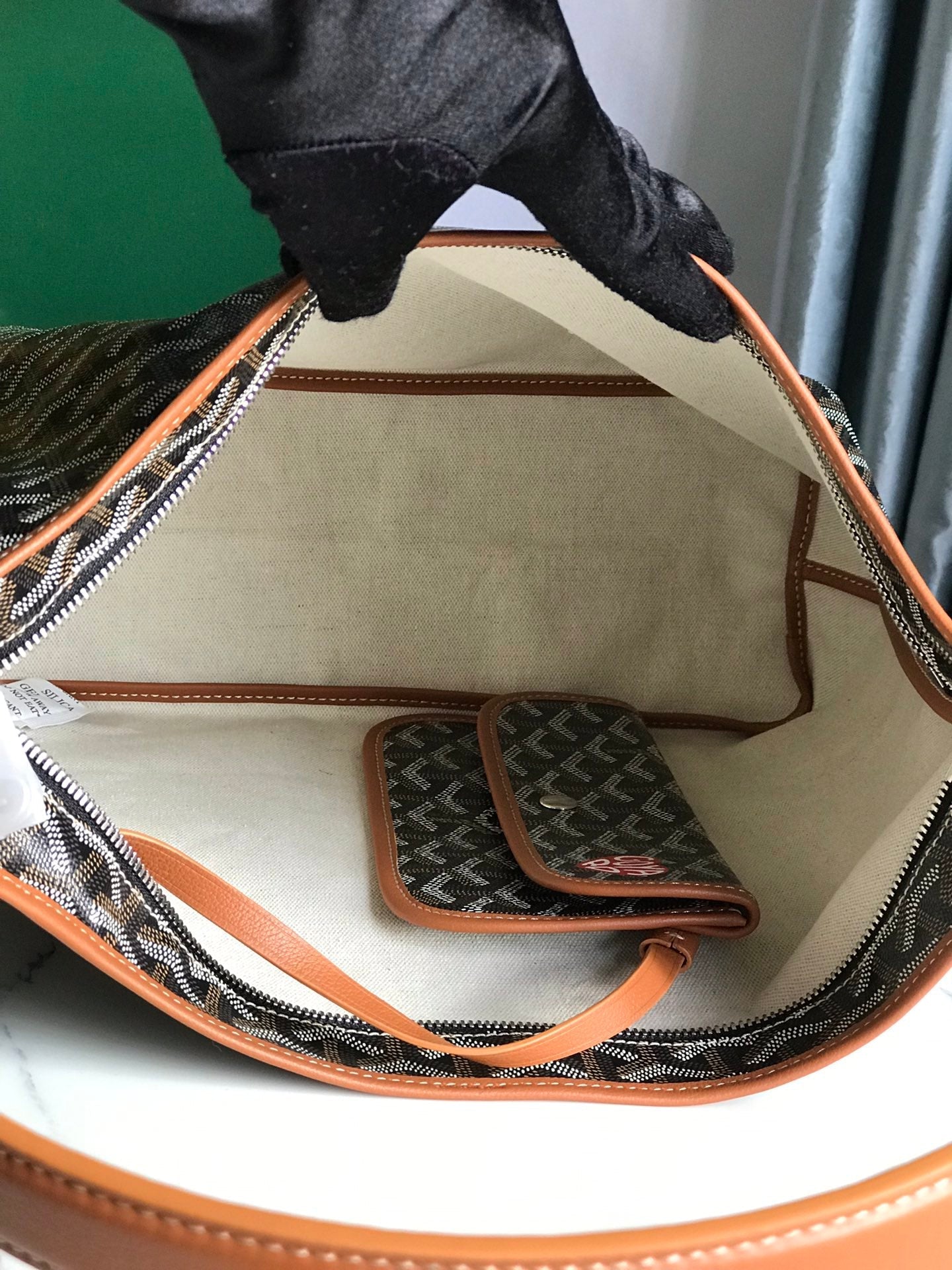 Goyard Hobo Boheme 42Cm Black And Tan Canvas