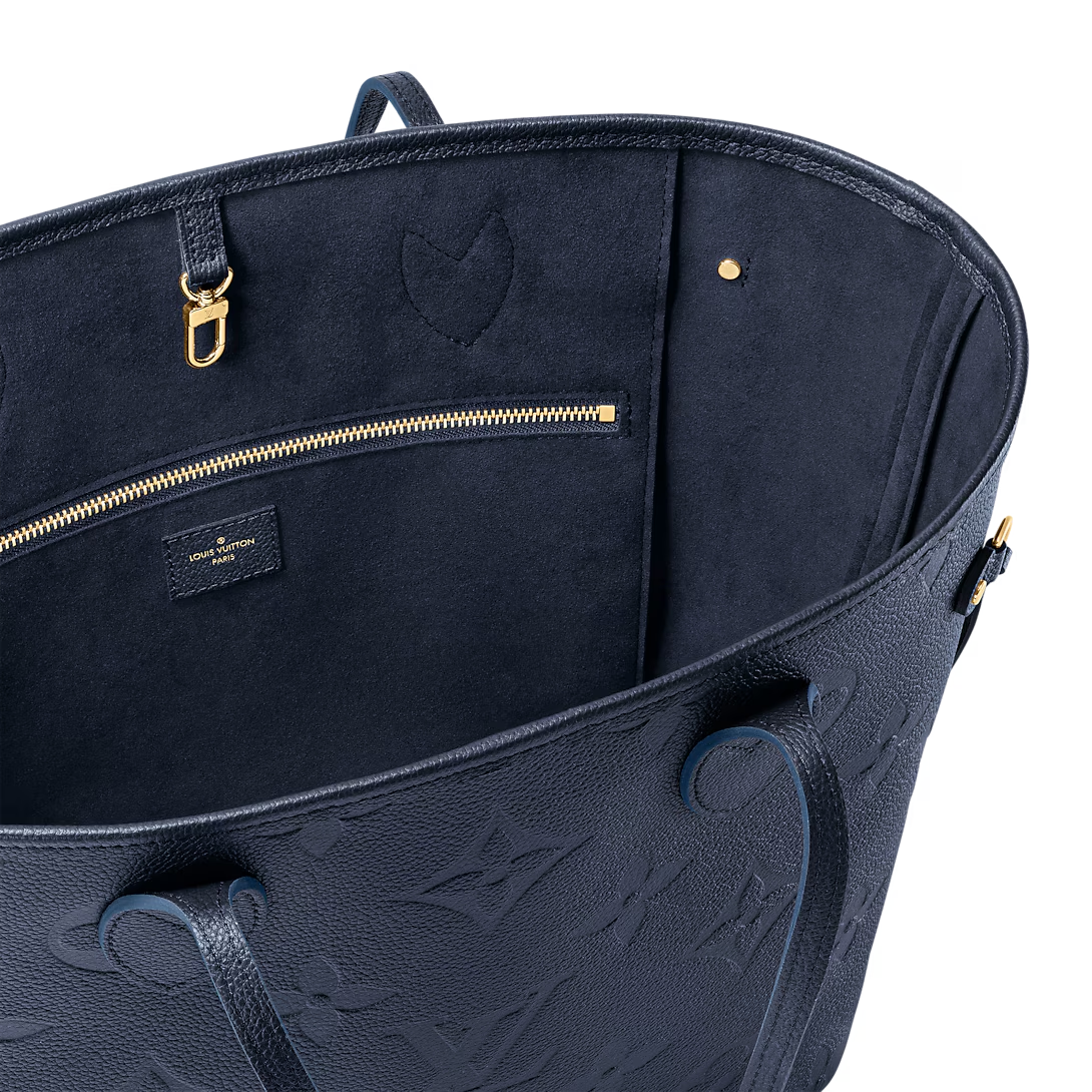 Louis Vuitton Neverfull Mm Tote Bag Navy Blue 31cm M47143