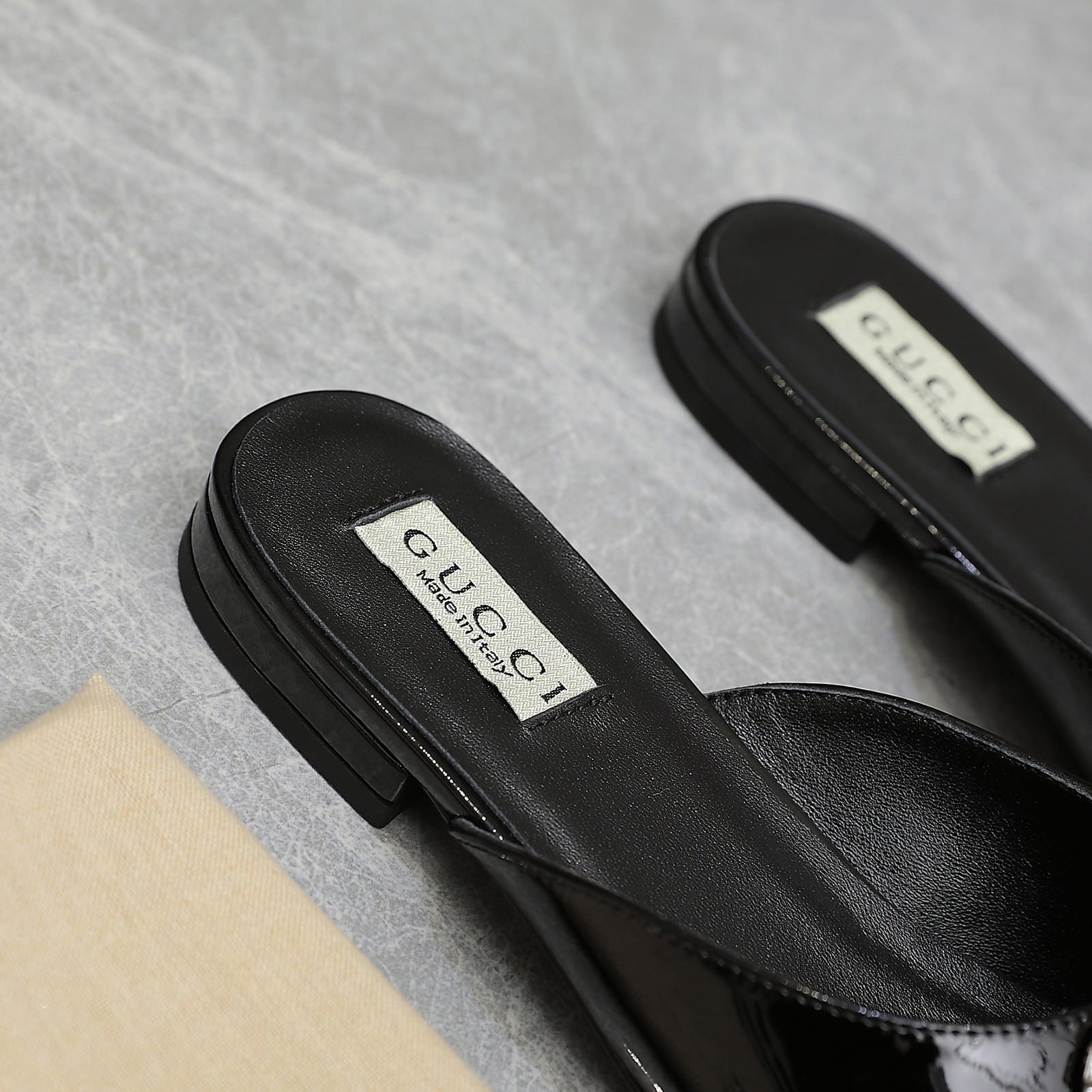 Gucci Gg Crystal Slippers Black