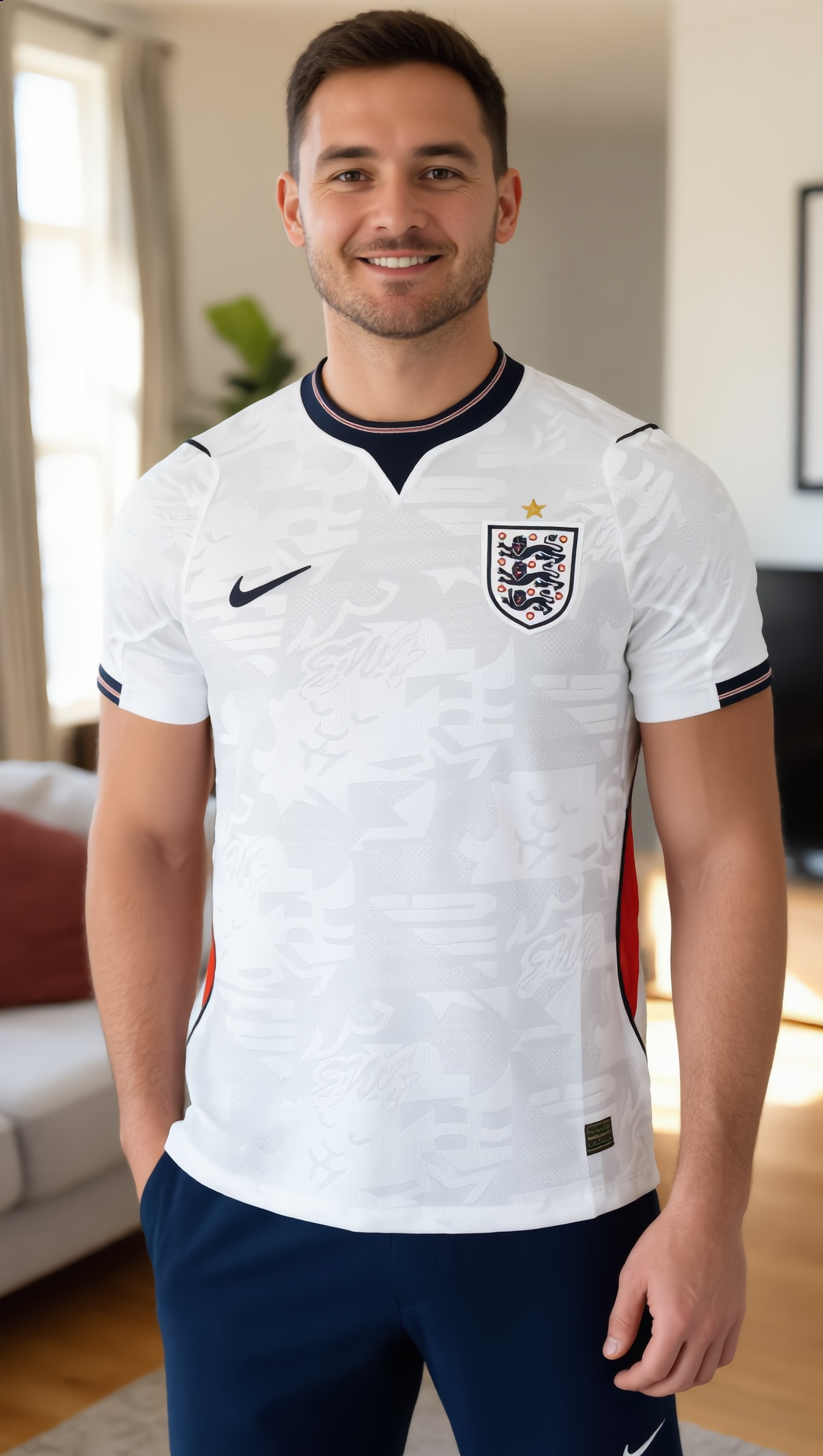 World Cup 2026 England Team Home Football Jersey Player Version - JerseyFun