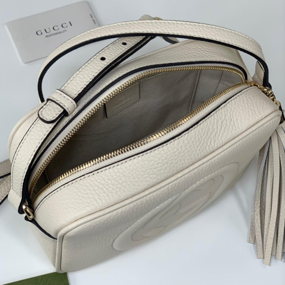 Gucci Soho Small Leather Disco Bag White