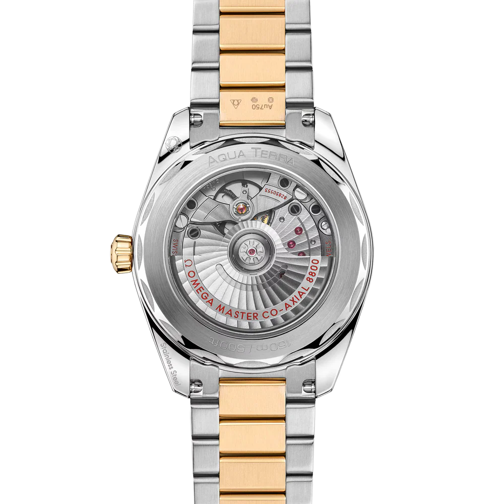 OMEGA Seamaster Aqua Terra 41 mm Red Dial Stainless Steel and Sedna™ 18k Yellow Gold Bracelet 220.20.38.20.10.002