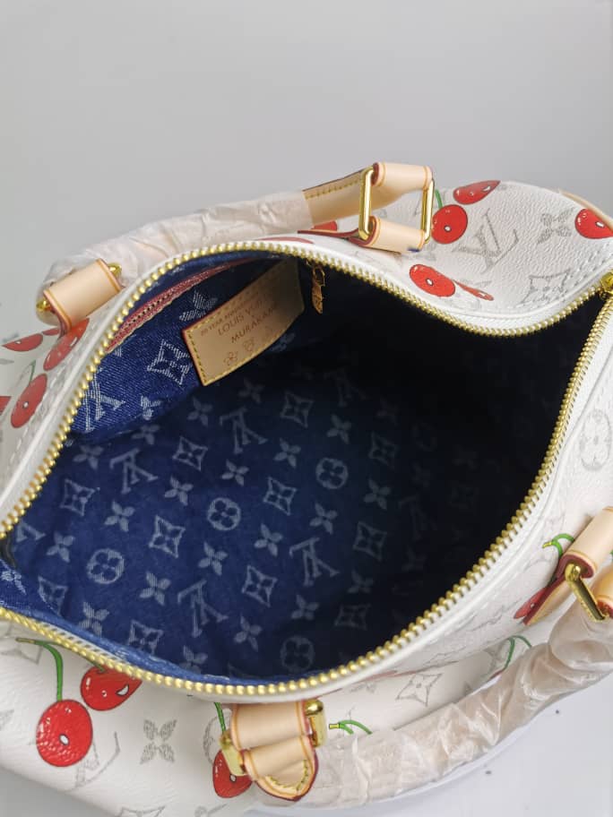 Louis Vuitton X Takashi Murakami Monogram Cerise Speedy 30 White 30Cm M14238