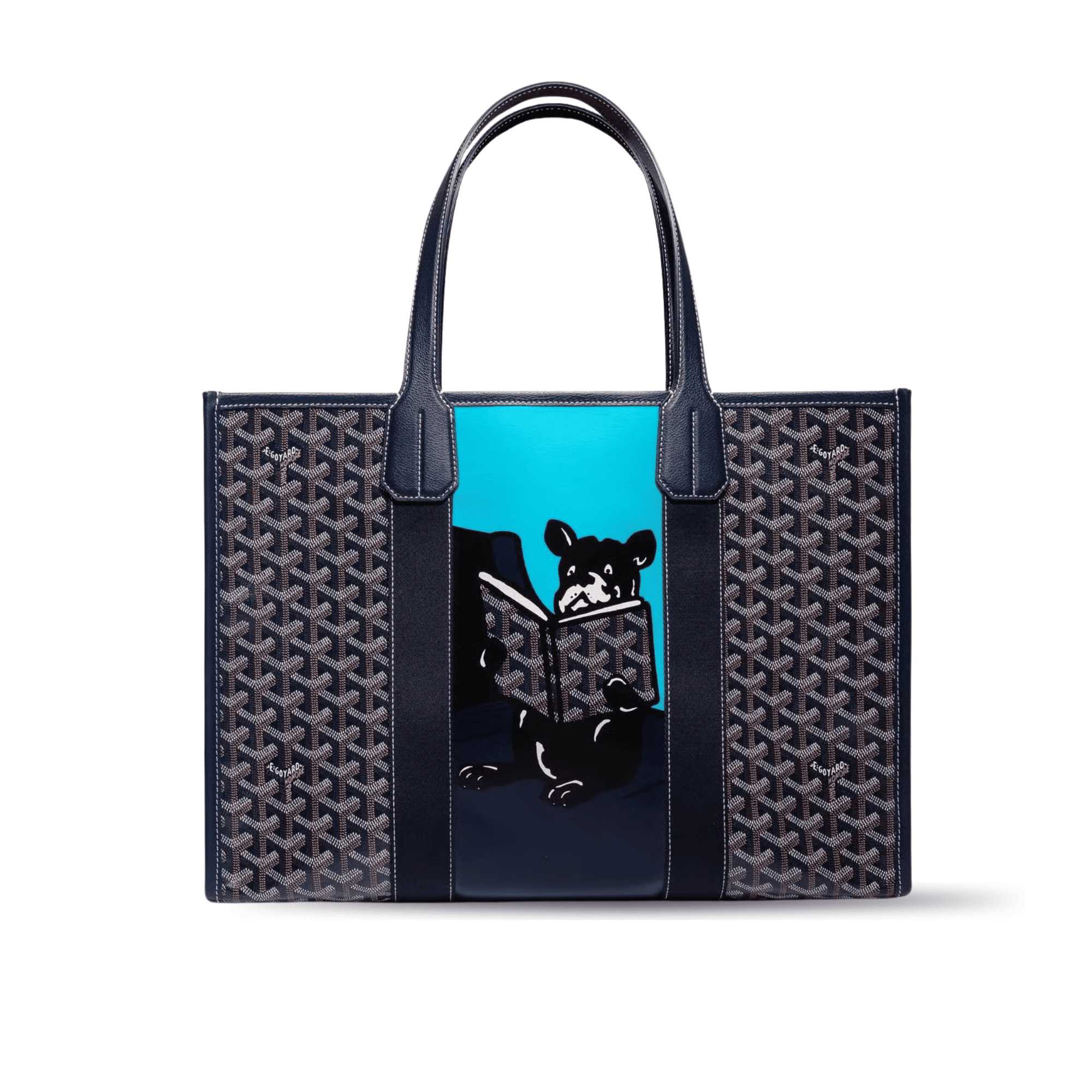 Goyard Goya Villette Tote 45Cm Navy Canvas