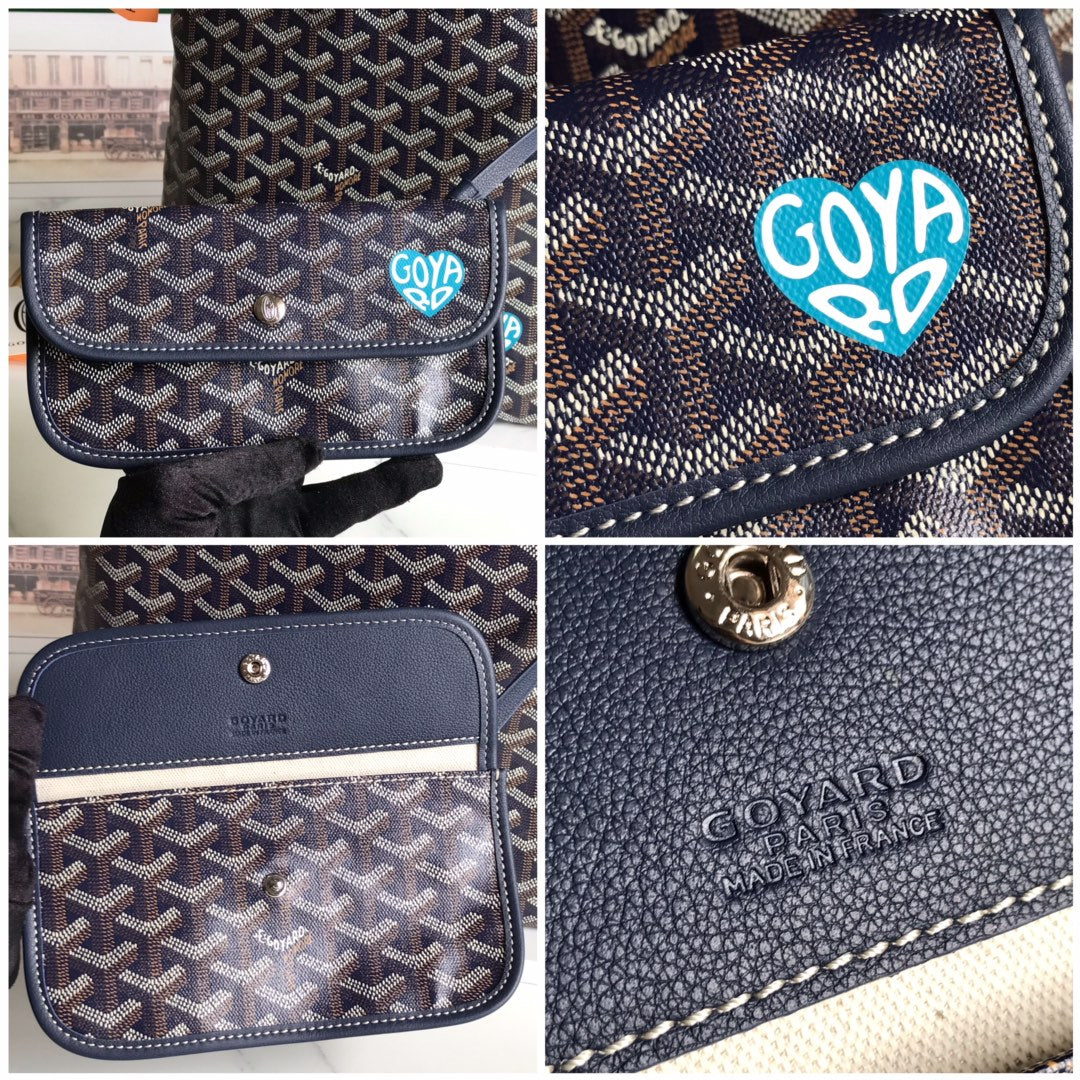 Goyard Hobo Boheme 42Cm Navy Blue Canvas