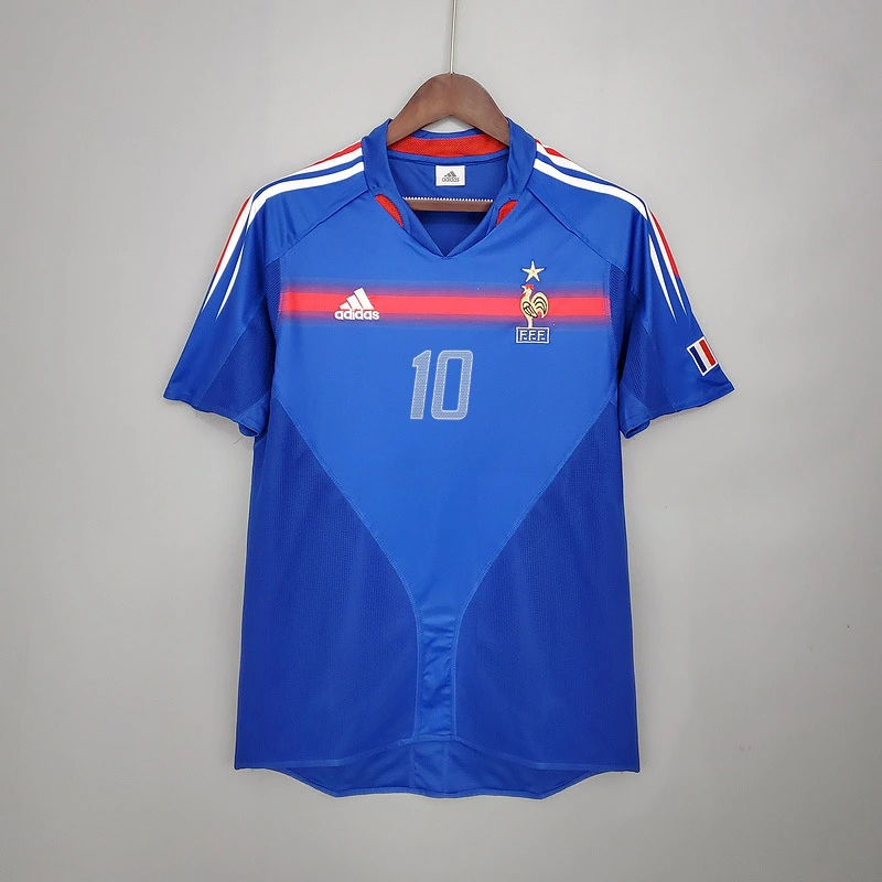 Retro France 2004 home ZIDANE HENRY SUSANNAH CANTONA LIZARAZU Football jersey retro