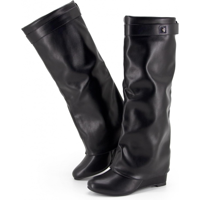 Fold Over Boots Women's Knee High
