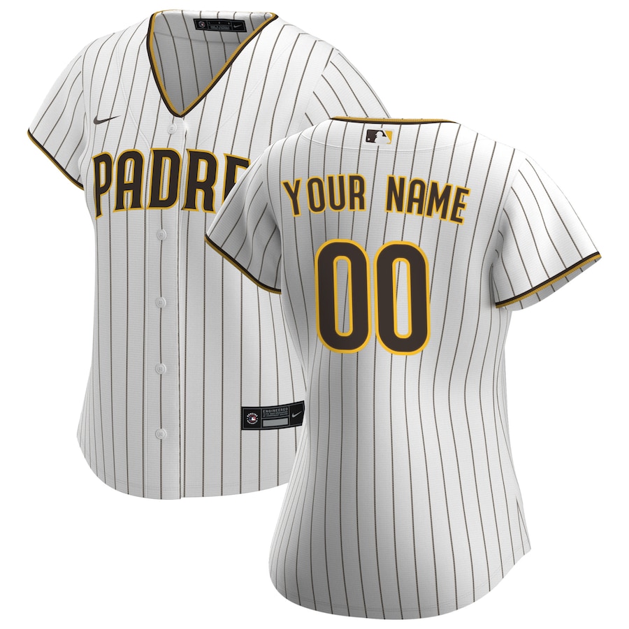 San Diego Padres Women's Home Custom Jersey White