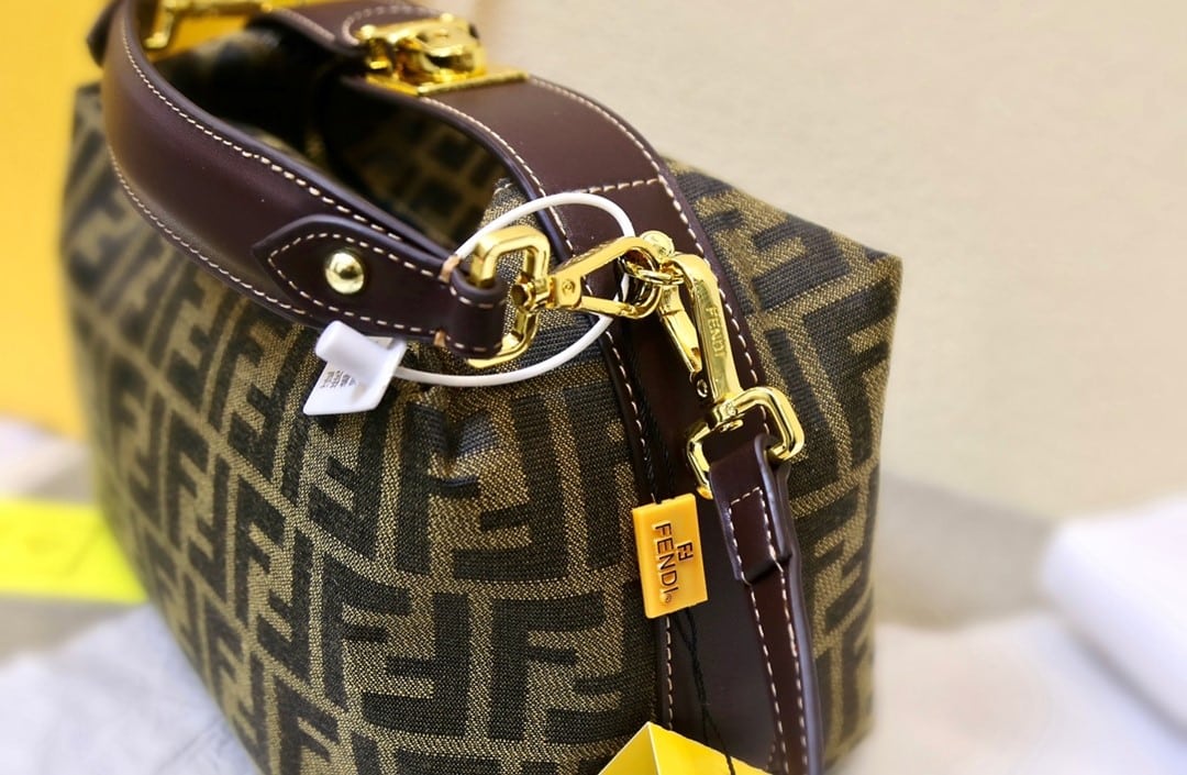 Fendi Zucca Jacquard Mini Pouch Bag Brown 27Cm