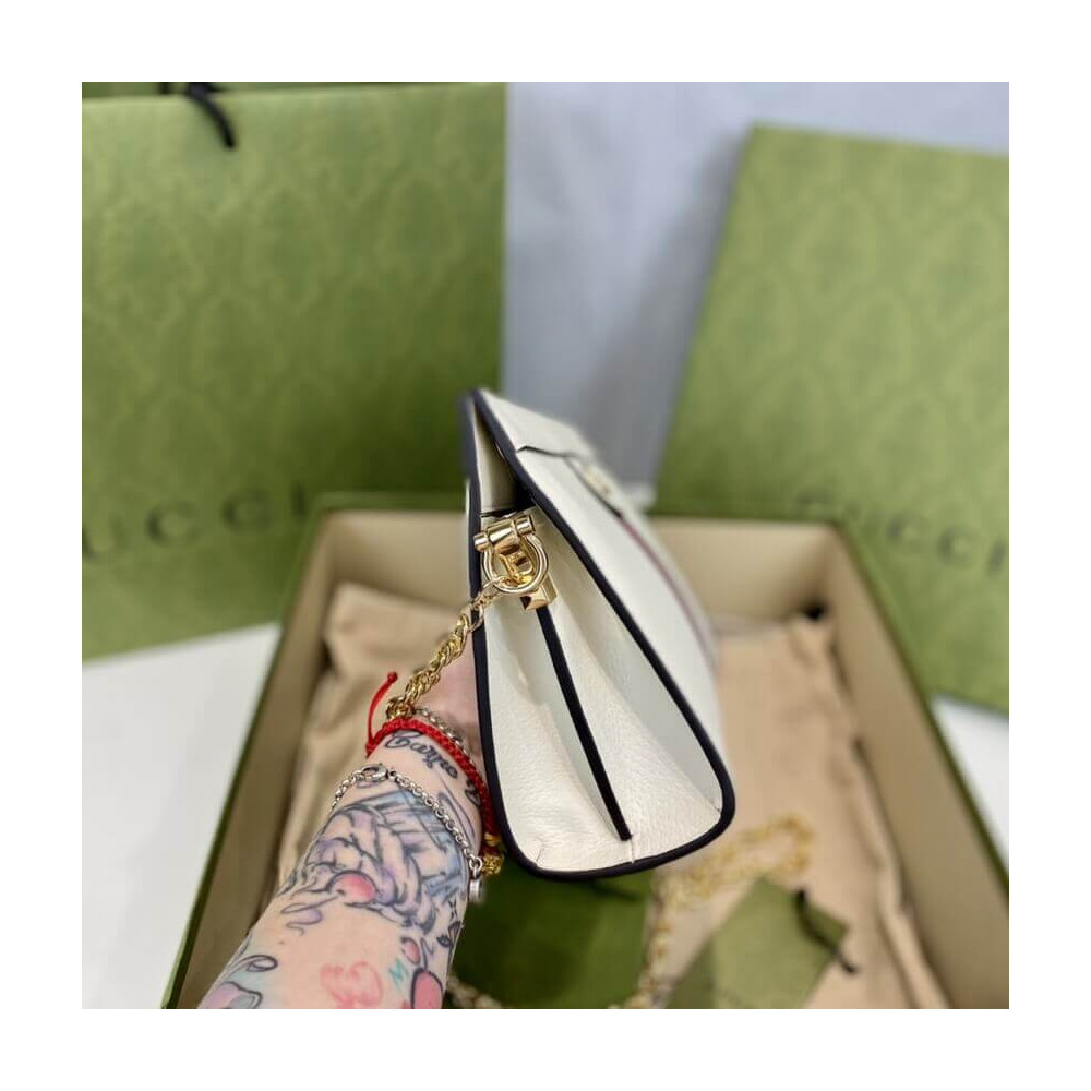 Gucci Ophidia Small Shoulder Bag in White Leather