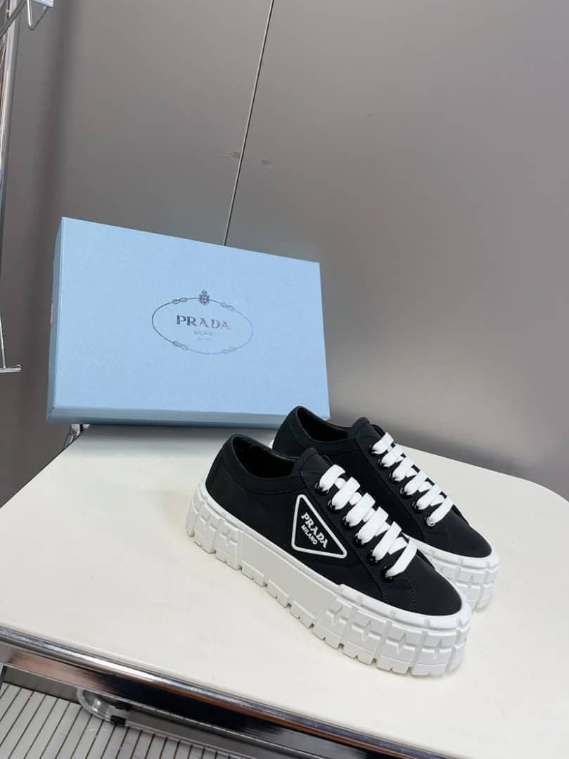 Prada Double Wheel Nylon Gabardine Sneaker Black 1E260M3Lfxf0632F050