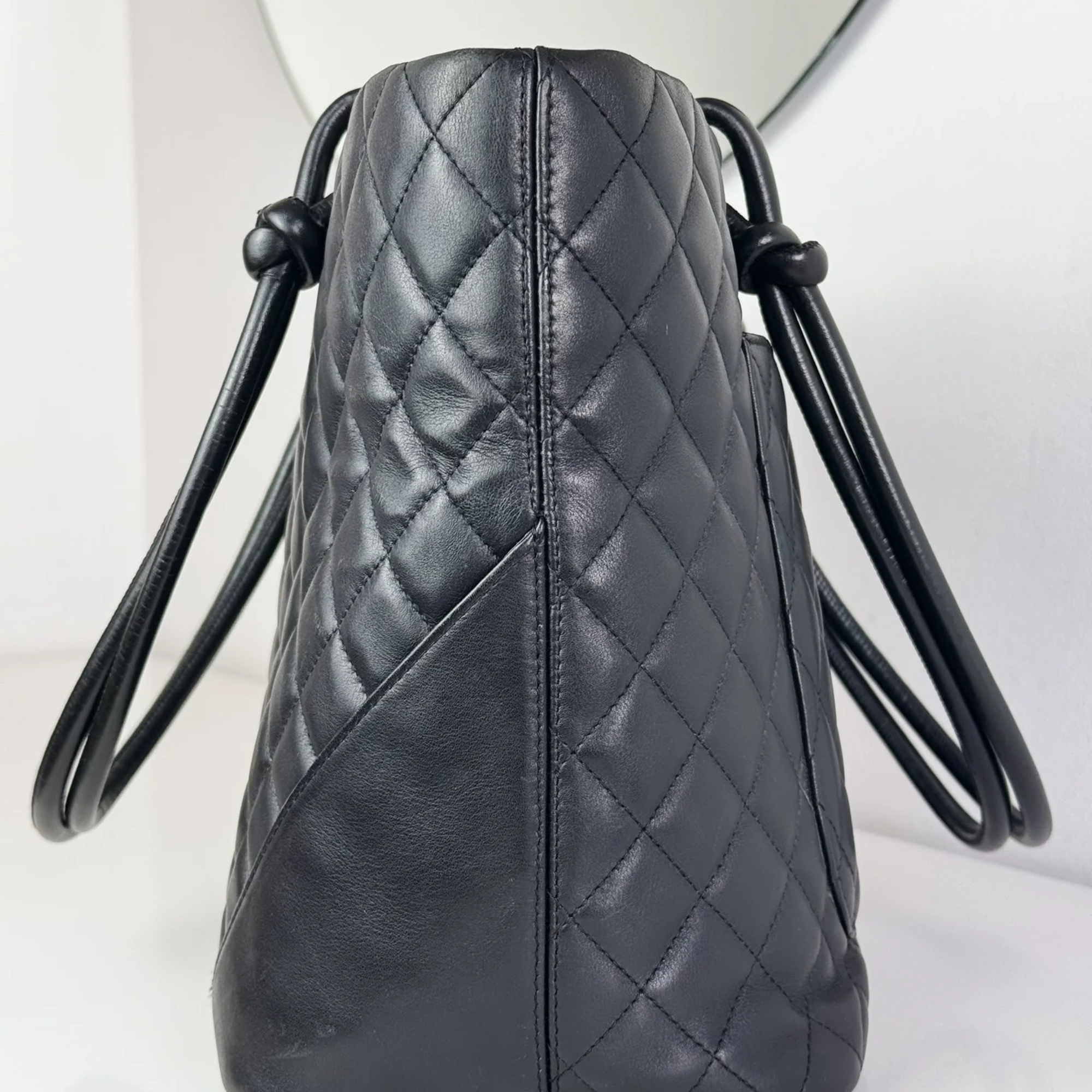 Chanel Calfskin Quilted Large Cambon Tote Black 41Cm/16in
