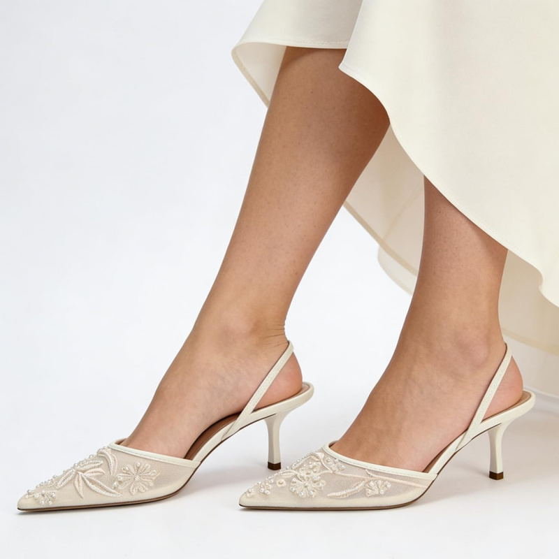 Mesh Slingback Pumps Shoes for Women