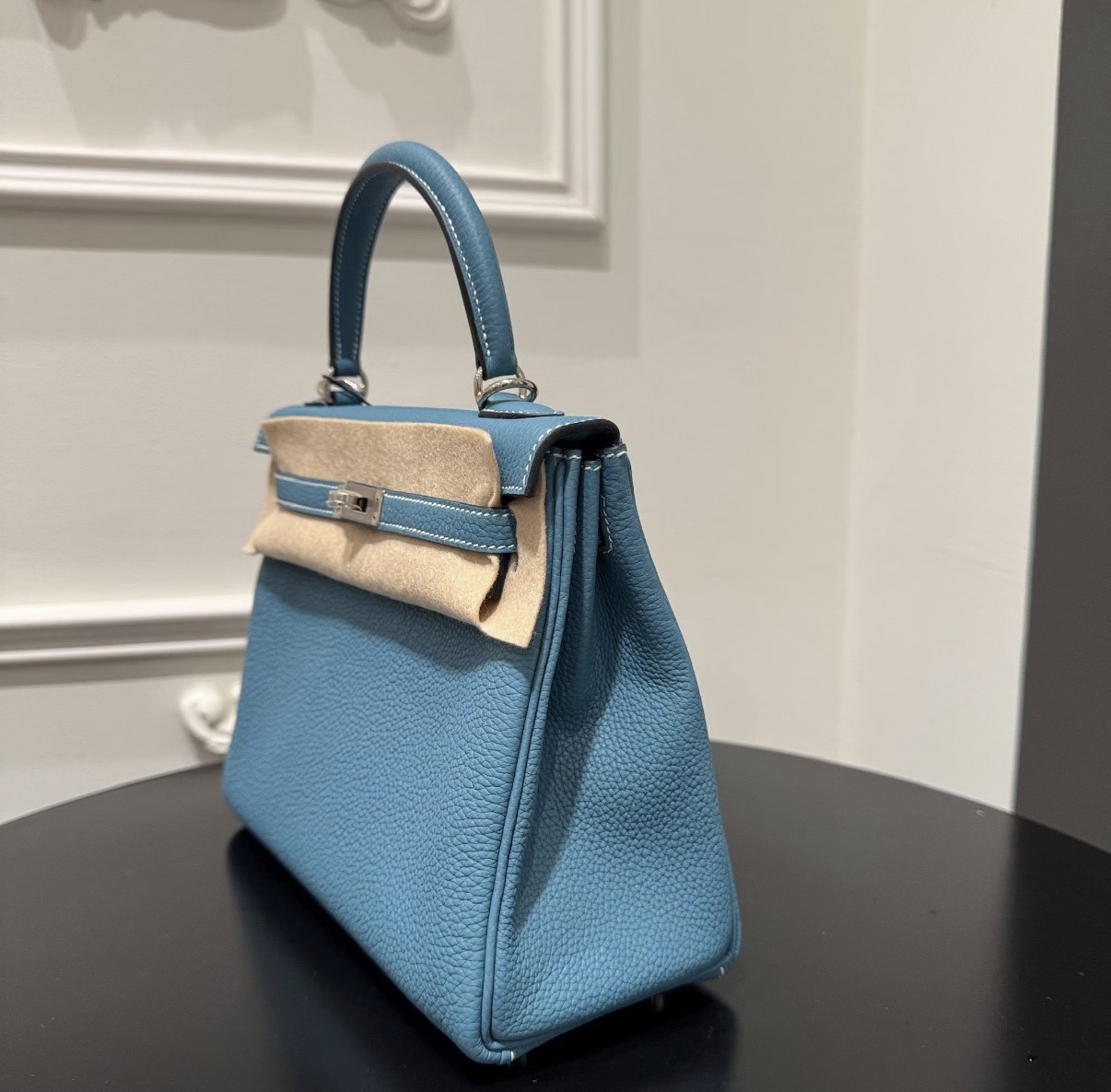 Kelly 25-28 Denim Blue TOGO Silver hardware Custom