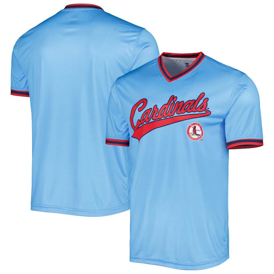 St. Louis Cardinals Stitches Cooperstown Collection Team Jersey Light Blue