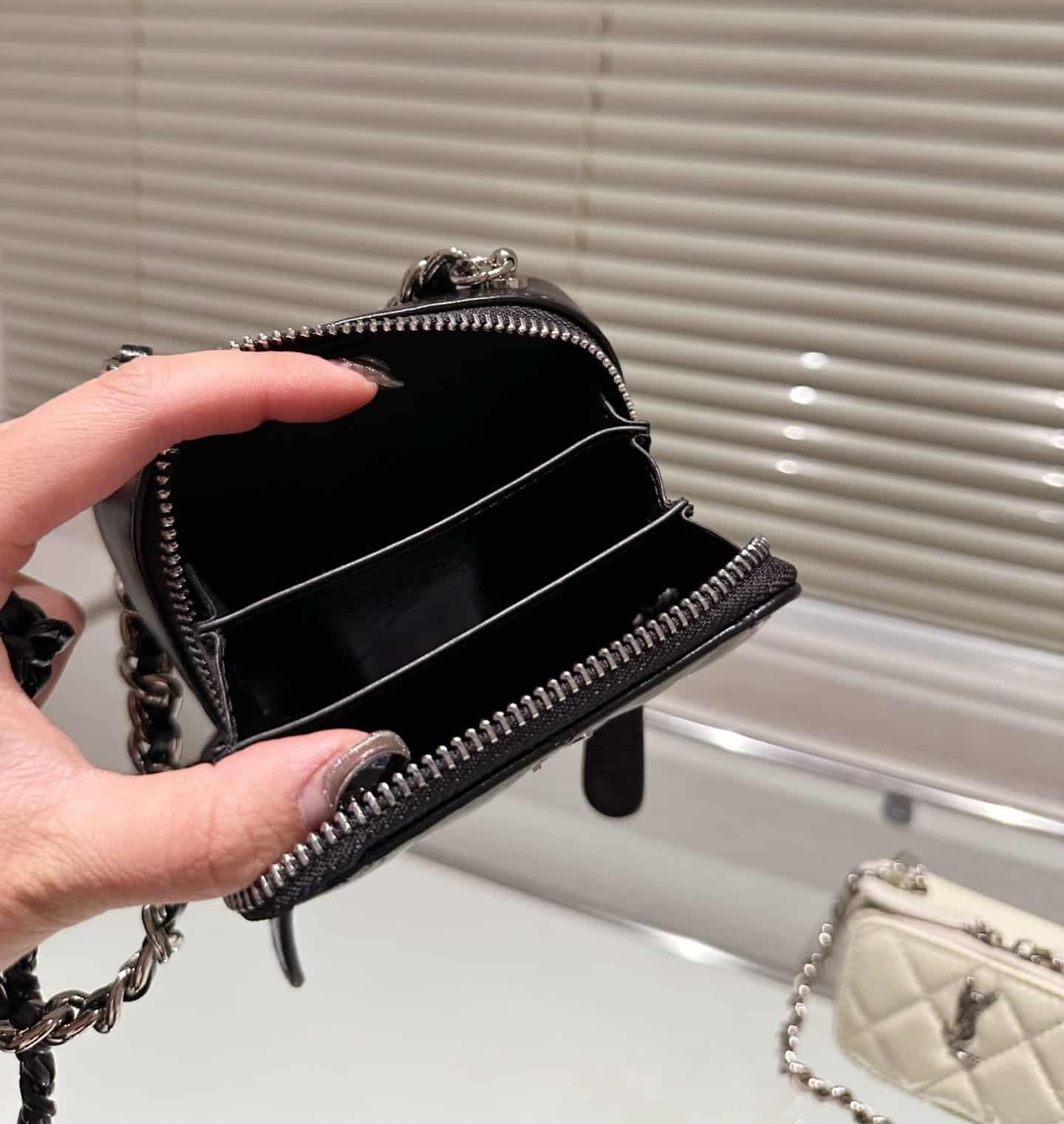 Saint Laurent Quilted Mini Bag With Zip Black 12Cm