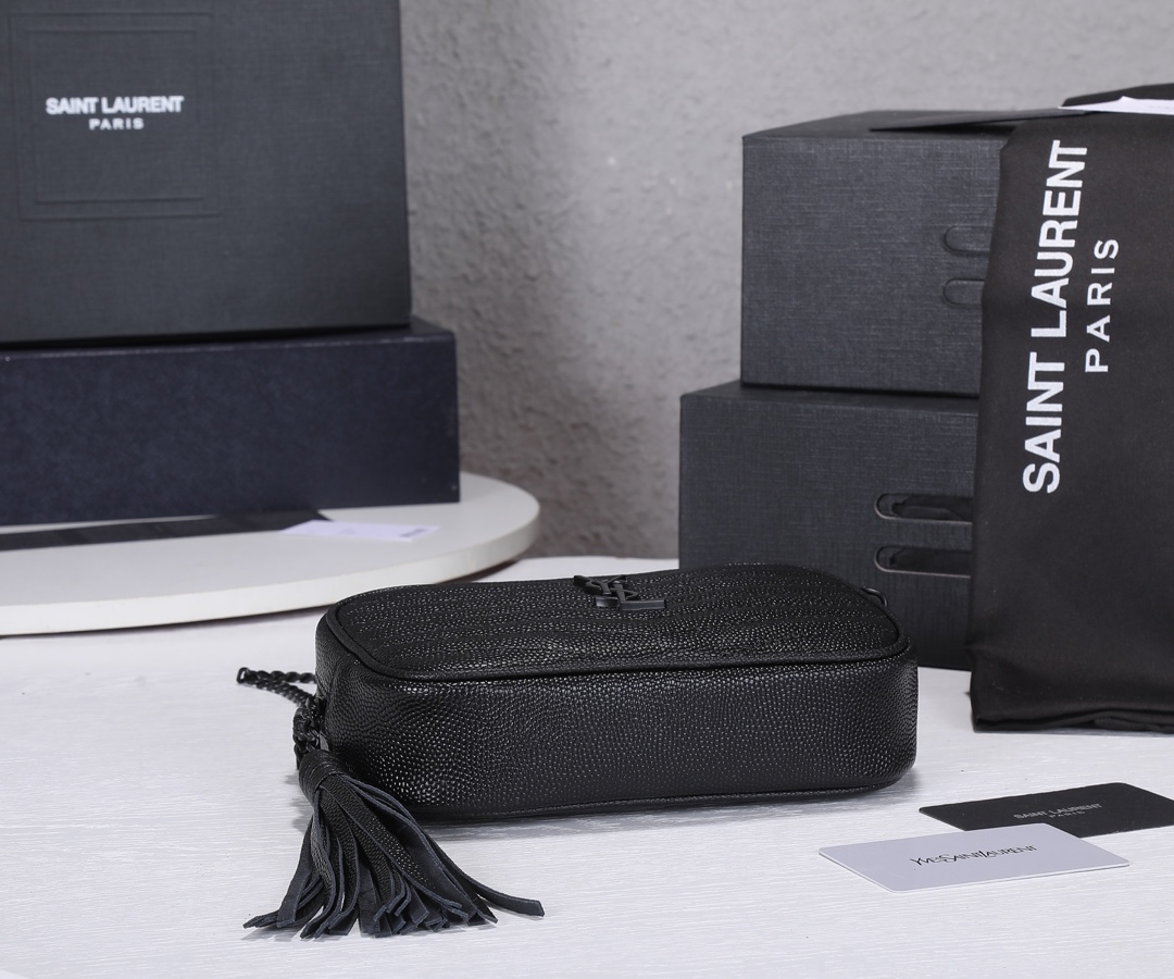 Saint Laurent Lou Camera Bag In Quilted Leather Black 18Cm
