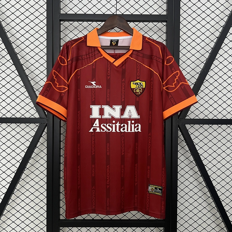 Retro 1999-00 AS Roma Home football jersey retro