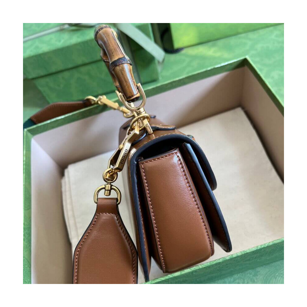 Gucci Mini Top Handle Bag with Bamboo Cuir