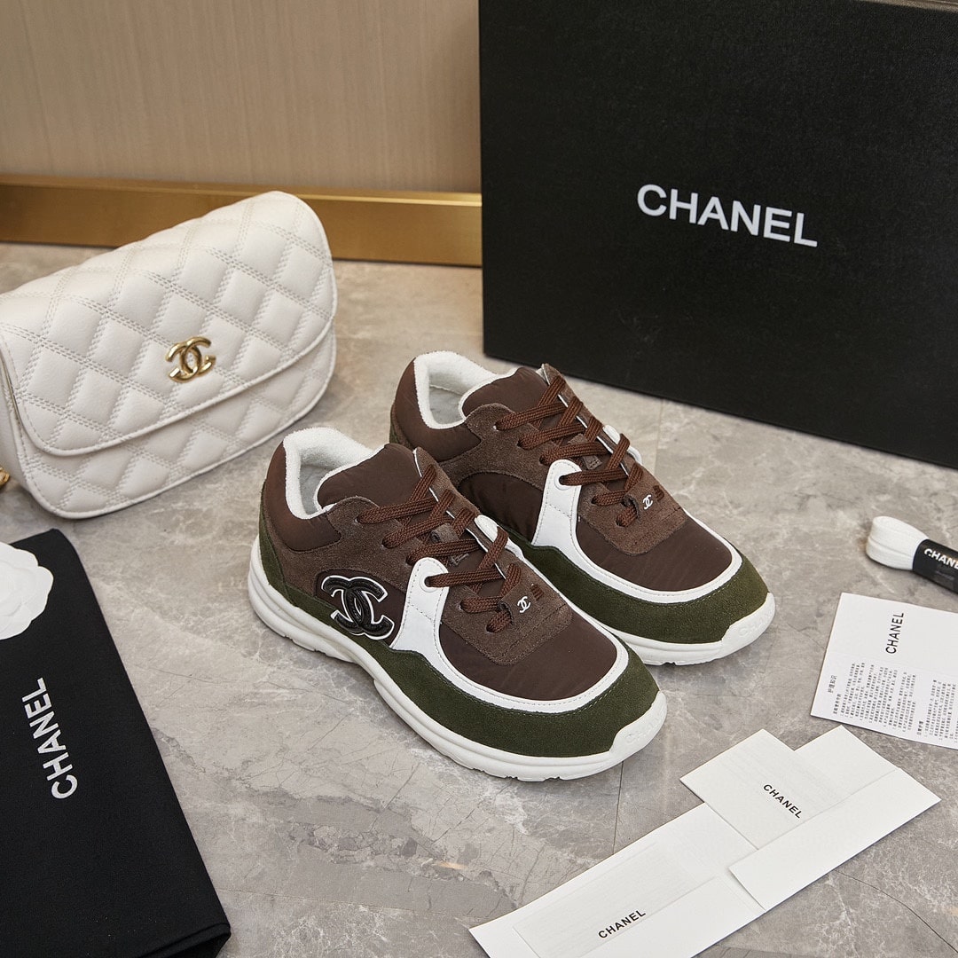 Chanel Cc Suede Brown Green