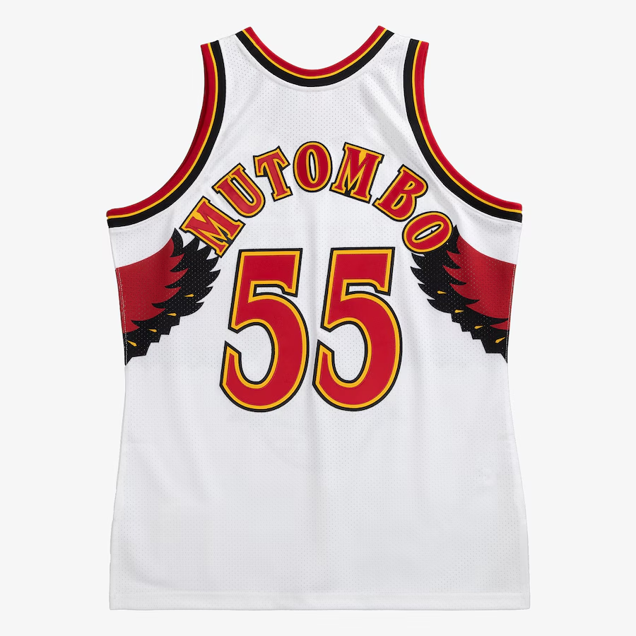 Dikembe Mutombo Atlanta Hawks Mitchell & Ness '96 White Swingman Jersey